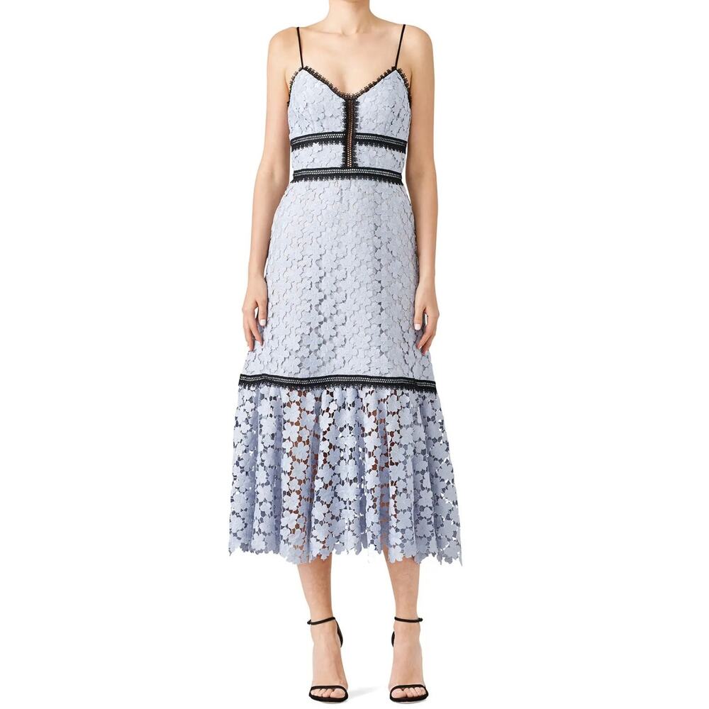 Jill Jill Stuart Blue Lace Elle Sleeveless Dress Size 8‎
